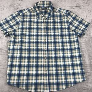 Eddie Bauer Shirt Men’s XL Plaid Button Up Camp Casual Outdoors Lightweight EUC‎